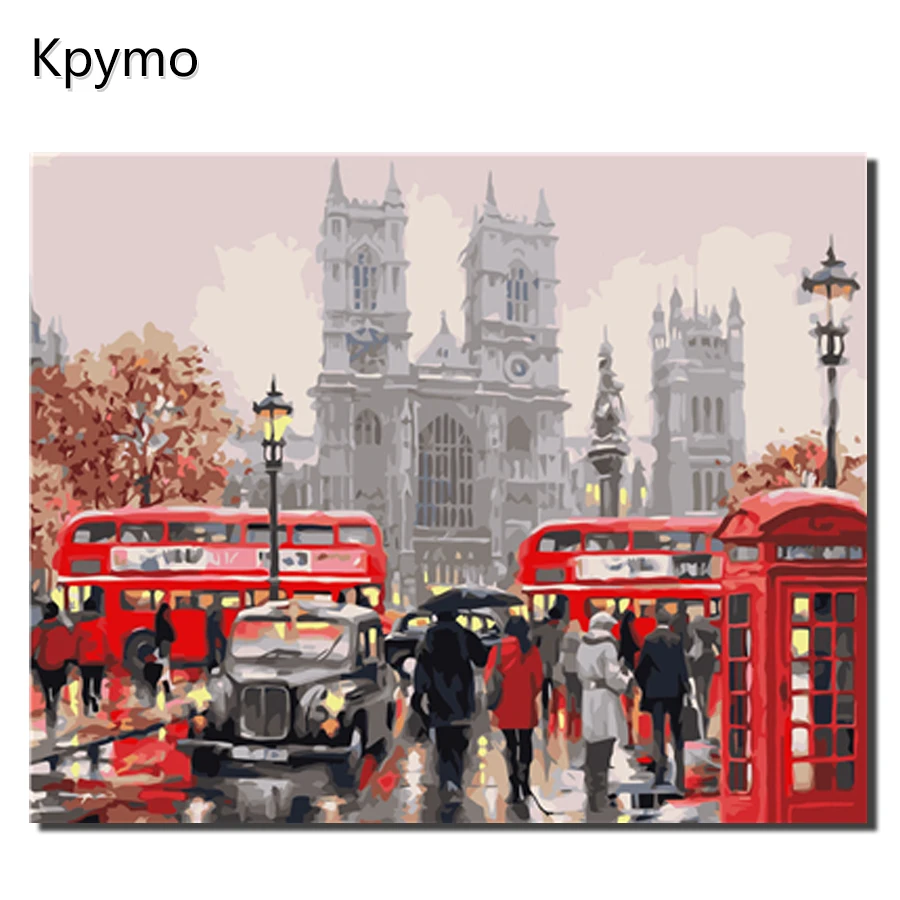 

Kpymo Rural Landscap Painting By Numbers Europe Abstract Painting Home Decor For Living Room Wall Art color numbers 40X50 CM