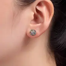 Новые 6MM8MM10MM очаровательные микро инкрустированные цирконом CZ женские цветные Серьги гвоздики ювелирные изделия оптом