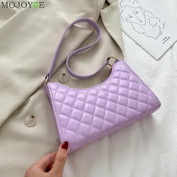 

Fashion Lattice Pattern Women PU Shoulder Bag Casual Portable Female Totes Leather Travel Underarm Shopping Pouch