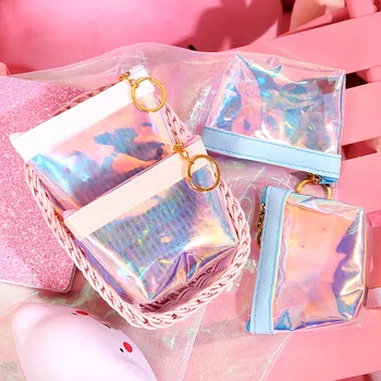 

Girl Small Makeup Bag Transparent Women Cute Mini Cosmetic Bags Zipper PVC Lipstick Travel Toiletry Organizer Beauty Bags Case