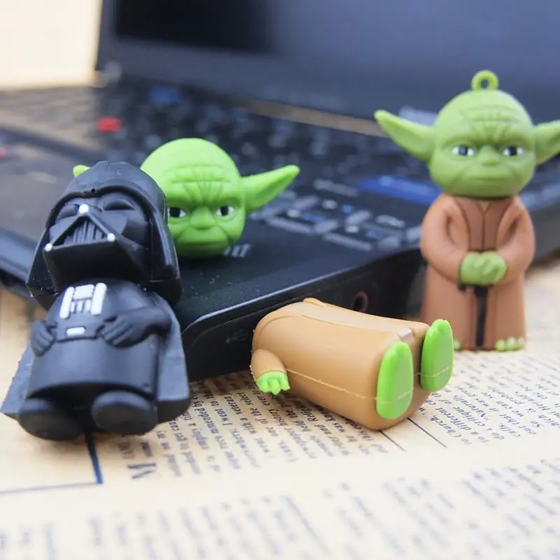 Usb флеш накопитель с реальной емкостью 4 ГБ 8 16 32 Star Wars yoda monster U usb 2 0 карта памяти|USB