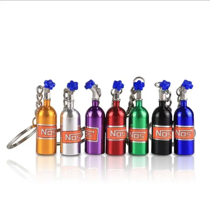 Car Parts Keychain Modified Car Damper Keychain Decorative Gas Cylinder Key Chain Rings Auto