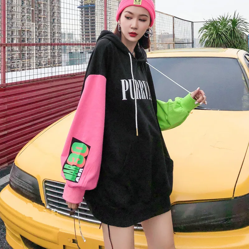 Vefadisa Black Letter Print Women Sweatshirt 2020