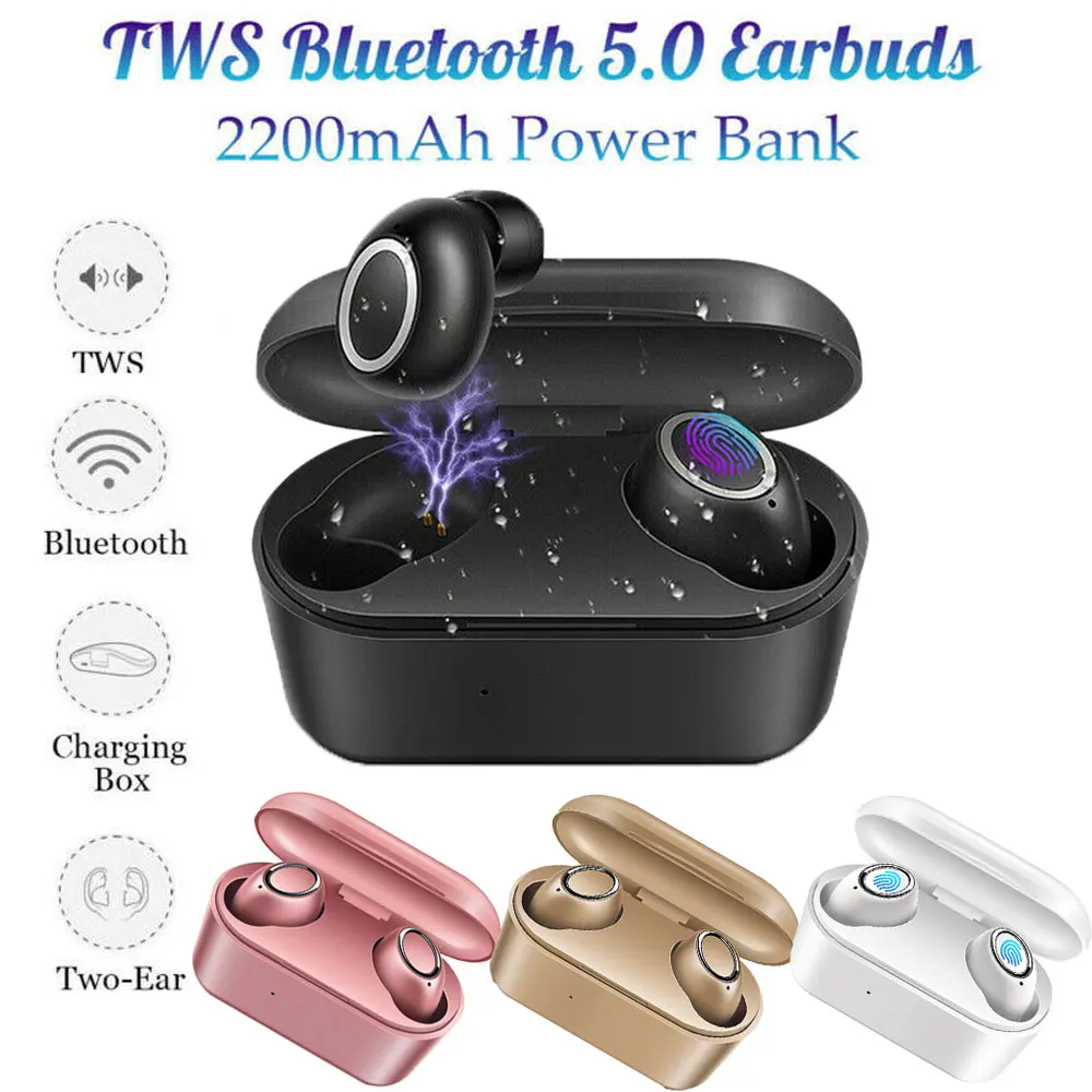 Вечерние подарок Bluetooth 5,0 гарнитура наушники-вкладыши TWS с Беспроводной наушники стерео наушники-вкладыши