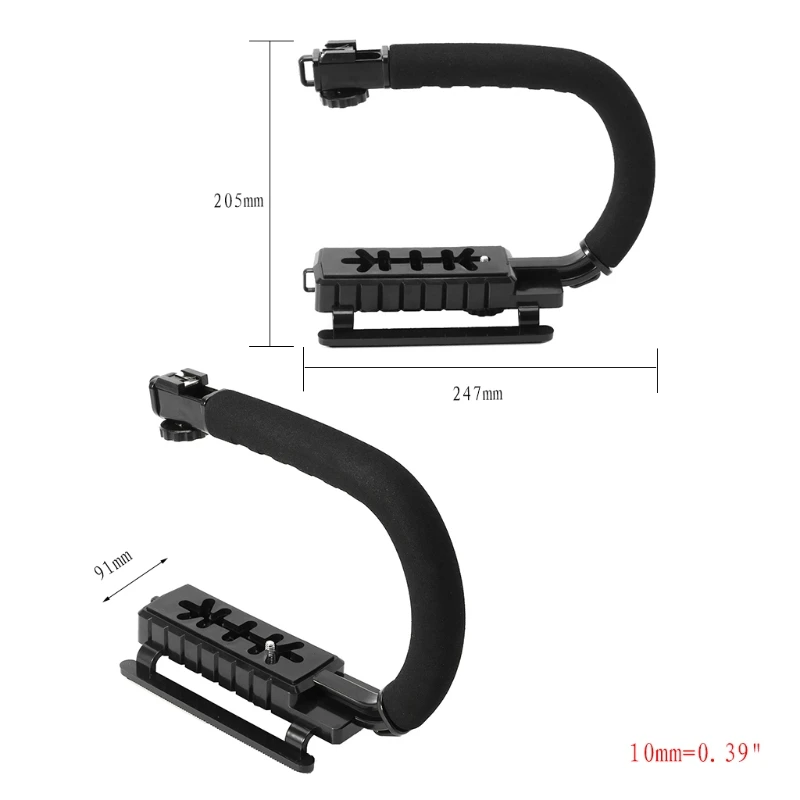 C Grip тройной видео экшн стабилизатор Ручка Rig для iPhone 8 X Gopro Canon sony D08A