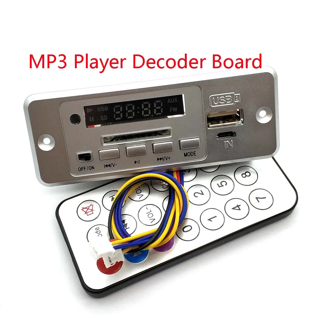 Беспроводной 5 в MP3-плеер декодер плата Встроенный WMV декодер плата аудио модуль USB TF радио для автомобиля красный цифровой светодиодный с пультом дистанционного управления