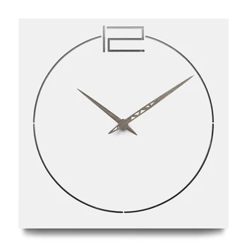 

Europe Minimalist Creative Brife Wooden Wall Clock Living Room Modern European Mute Quartz Square Hanging Wall Clocks
