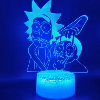 

Rick and Morty 3D Lamp Favorite Cartoon Pretty Gift for Children 7 Colors Led Night Light Lamp Dropship Bedroom Decorative