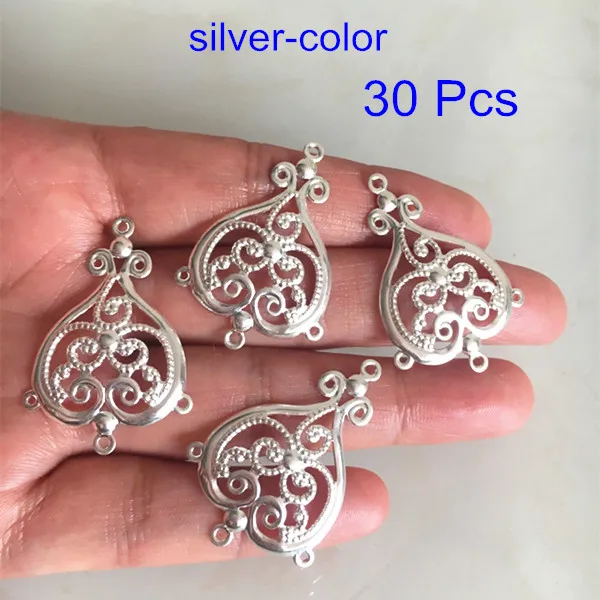 silver TierraCast 3-1 links 3D braided look chandelier earring findings gold & copper plated pewter 3 to 1 Multi Strand Connectors