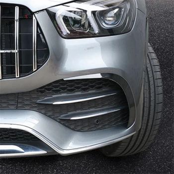 

Yimaautotrims Front + Rear Fog Lights Lamp Eyelid Eyebrow Overlay Strip Cover Trim For Mercedes-Benz GLE GLS Gle320 450 2020 ABS
