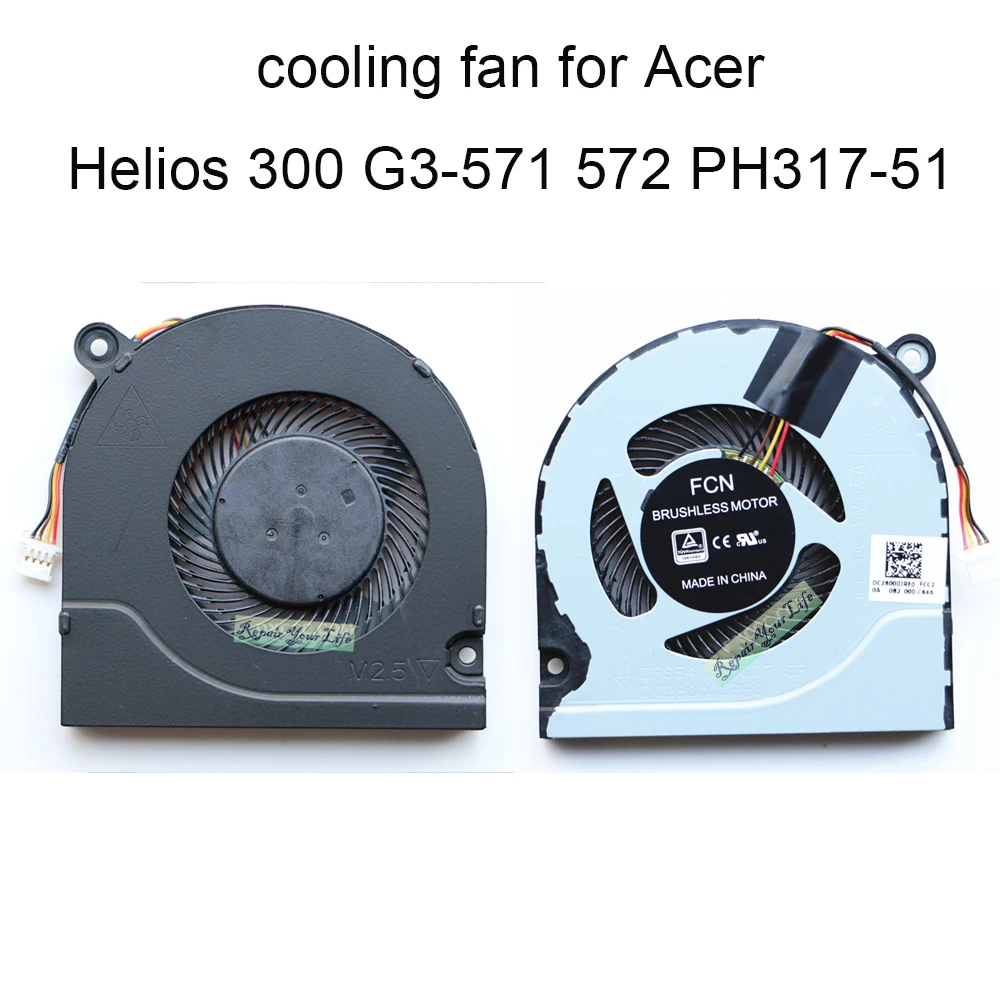 Computador Cpu Ventiladores de Refrigeração para Acer Predator Helios 300 G3571 G3-572 Ph317-51 Ventilador Radiador Dc28000jrf0 Laptops Peças Venda