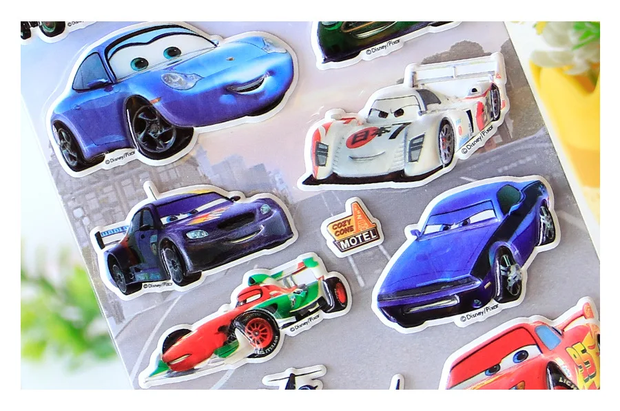 1 шт. disney подлинные Pixar Автомобили Дети мультфильм стерео 3d игрушки детские наклейки милый автомобиль мобилизация пузыря наклейки Рождественский подарок