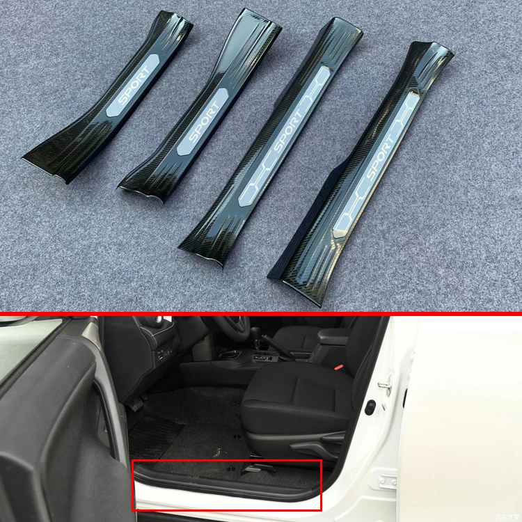 

For TOYOTA Rav4 XA50 2019 2020 Decorate Accessories Inner Inside Door Sill Panel Scuff Plate Kick Step Trim Cover