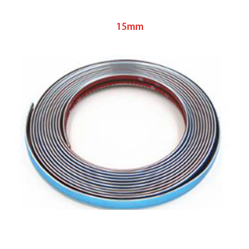 15mm 6 м Длина Серебряный автомобиля хром DIY Литья Декоративная полоса для надежного удержания Решетка окна анти-столкновения край двери Защита от царапин - Цвет: 15mm