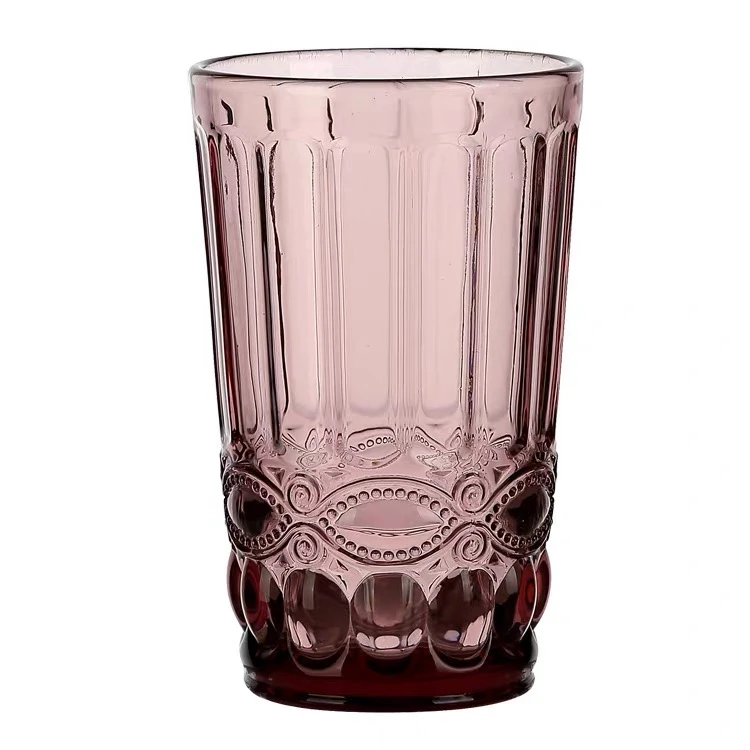 Decorative pattern Стеклянные кружки для виски в европейском стиле с тиснением и синими бриллиантами в стиле ретро, пивные кружки для сока, ресторана, отеля, кухни, товары для дома - Цвет: Decorative pattern