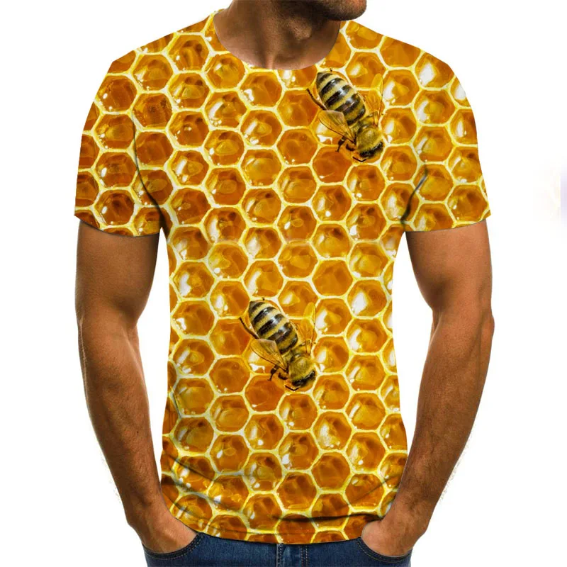 

Zomer Nieuwe Mannen T-shirt Ms Bee 3D Sweatshirt 3D Print Persoonlijkheid Korte Mouw Hip Hop O-hals Top