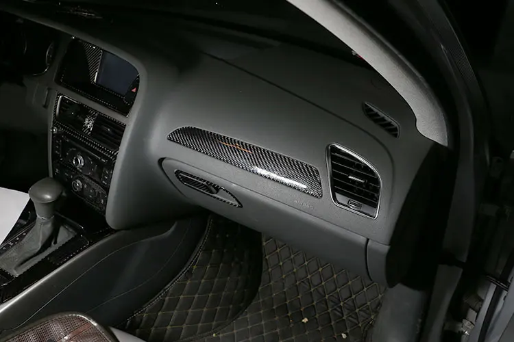 Для Audi A4L/A5 2009- настоящее углеродное волокно Автомобильная пассажирская панель панели 3D аксессуары для интерьера наклейка