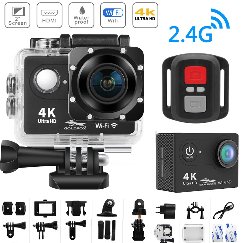 Offer Chance for  Action Camera Ultra HD 4K WiFi 2.0" 170D Underwater Camera Go Waterproof Pro Sport Camera Helmet Vi