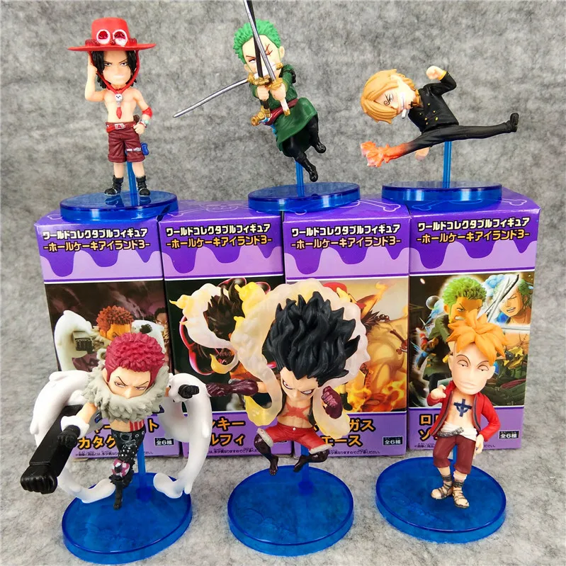 

Anime Popular Play Baby Catching Machine Capsule Toy ONE PIECE Animation Character Doll Ornaments Assembled All 6 Modele Figure