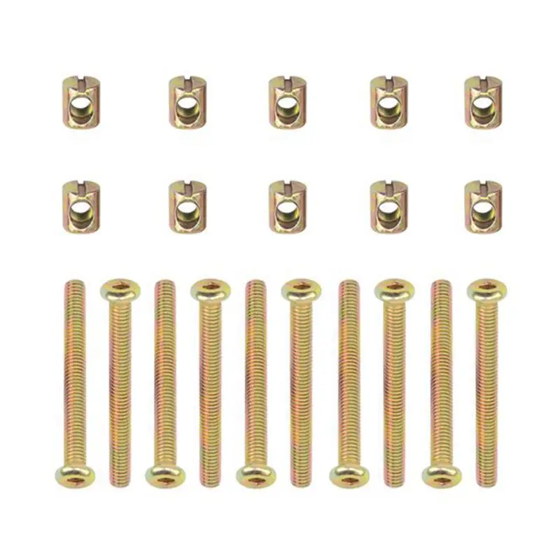 

Hex Socket Head Cap Screws Bolts Furniture Bolt with Threaded M 6 x 55 MM Barrel Nuts Cross Dowel Slotted Furniture Nut for Beds