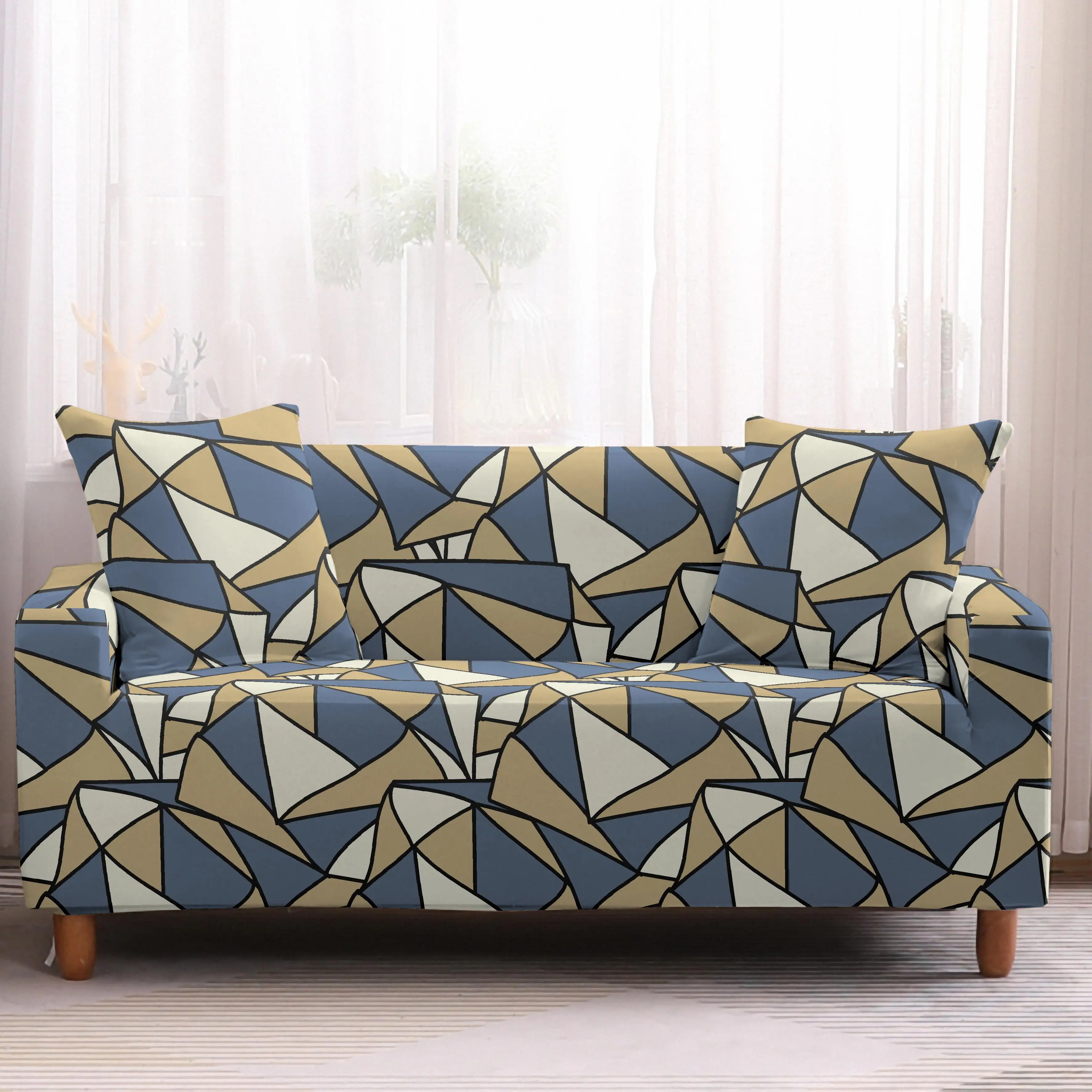 Скандинавском стиле синие геометрические стрейч Чехлы секционные эластичные стрейч Чехлы для дивана для гостиной дивана Чехлы для кресла - Цвет: 6