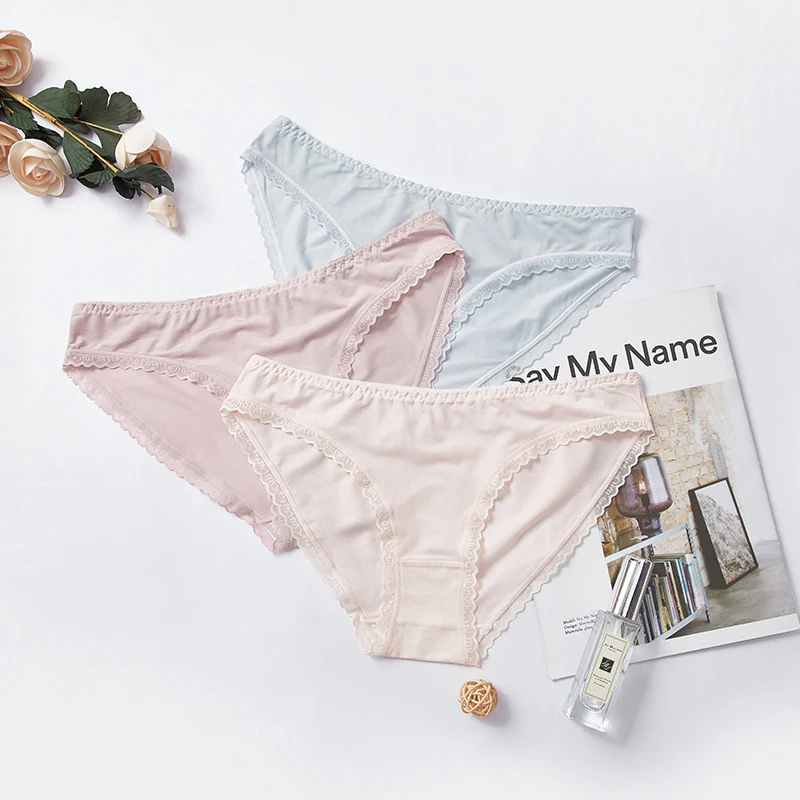 

BANNIROU 3Pcs Ice Silk Women's Underwear Panties Briefs Soft Underwear For Woman Female Panties High Quality Ladies Intimates