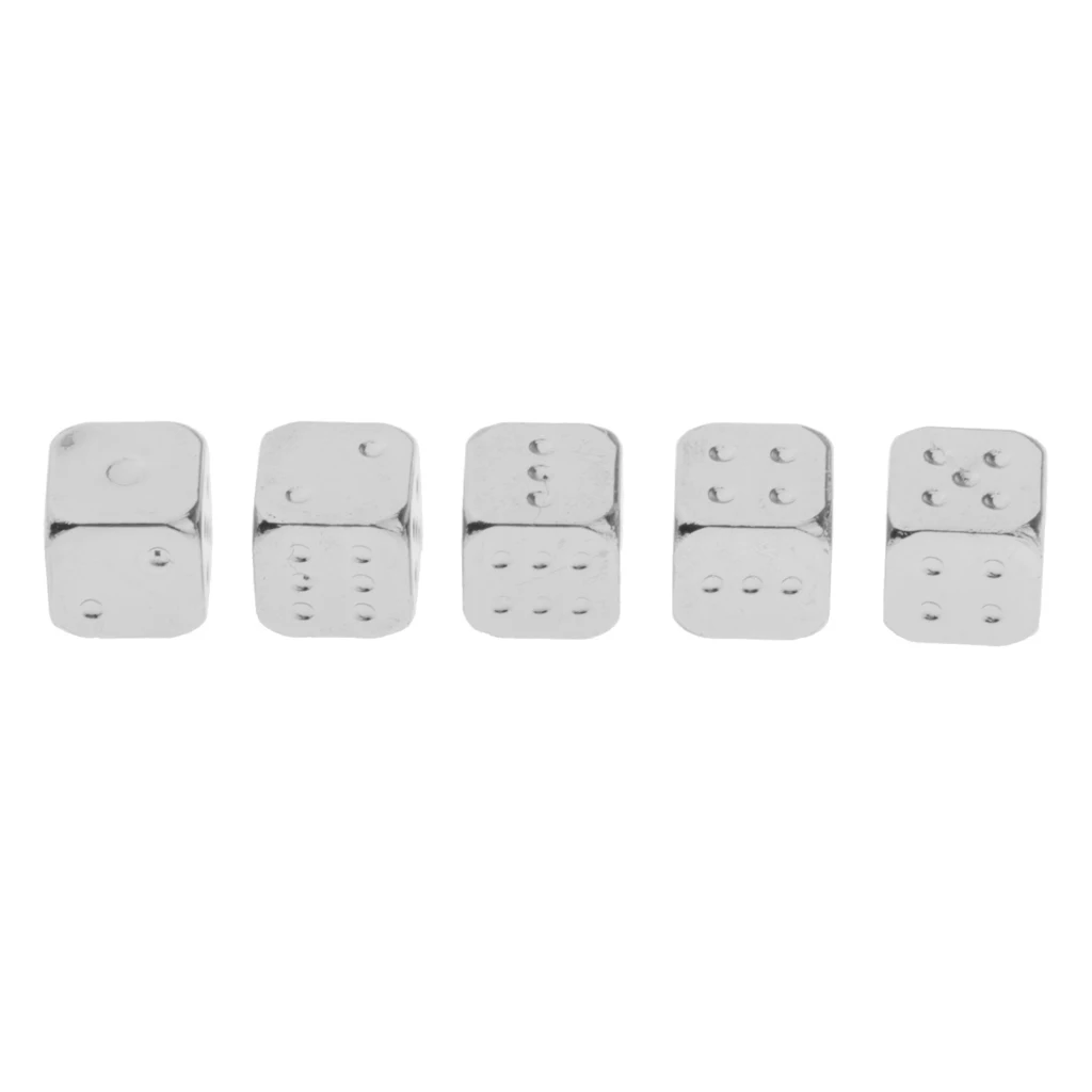 5Pcs 12mm Six Sided Dice D6 Zinc Alloy Multi Sided Dices Roleplaying DND RPG MTG Table Board Game Supplies Mahjong Accessories