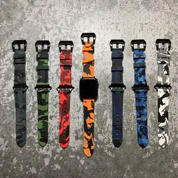 

Silicone Camouflage Watchband for Apple Watch 42mm 44mm Band 38mm 40mm Strap Bracelet iWatch Series 5 4 3 2 1