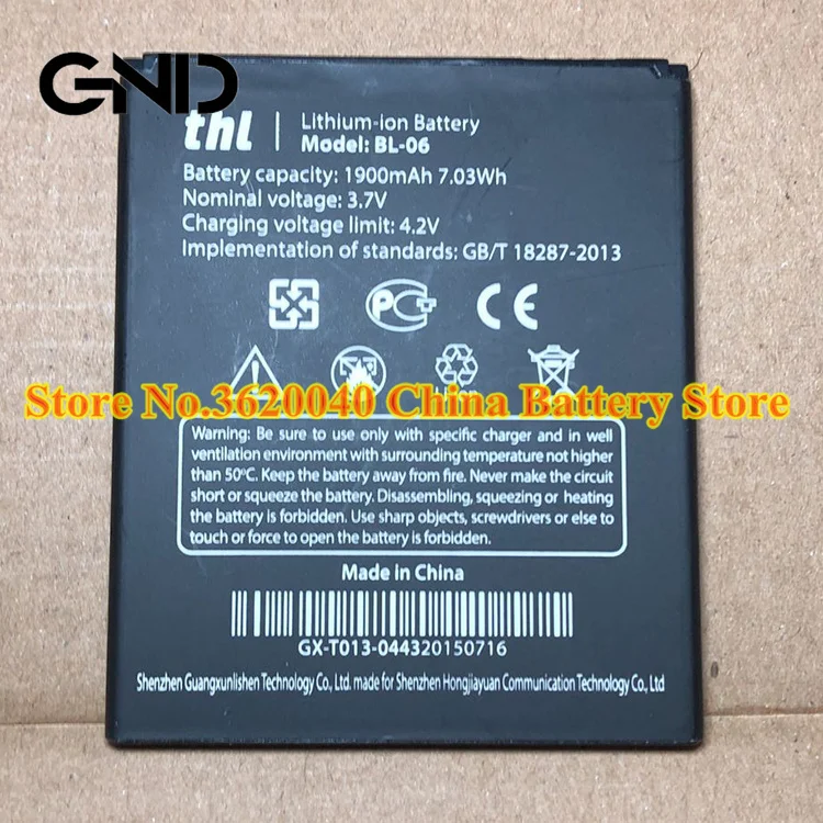 GND 3 7 V 1900 мА/ч 7.03Wh BL-06 Замена Батарея для thl мобильный телефон Внешняя новый