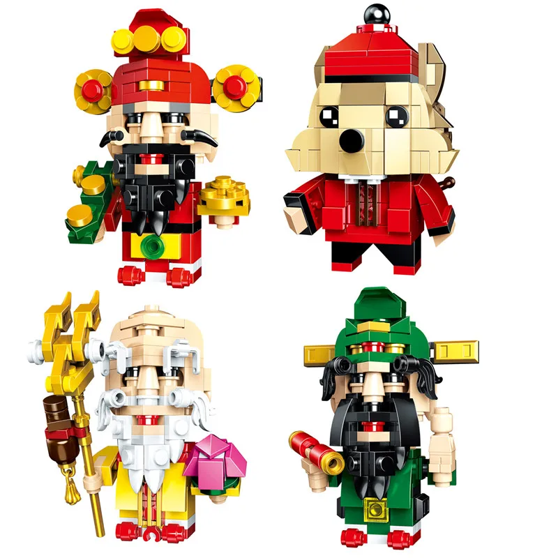 

4Pcs City Creator Chinese New Year'S Eve Dinner Fairy Tale Brickheadz Figures Building Blocks Bricks Legoinglys Toys Juguetes
