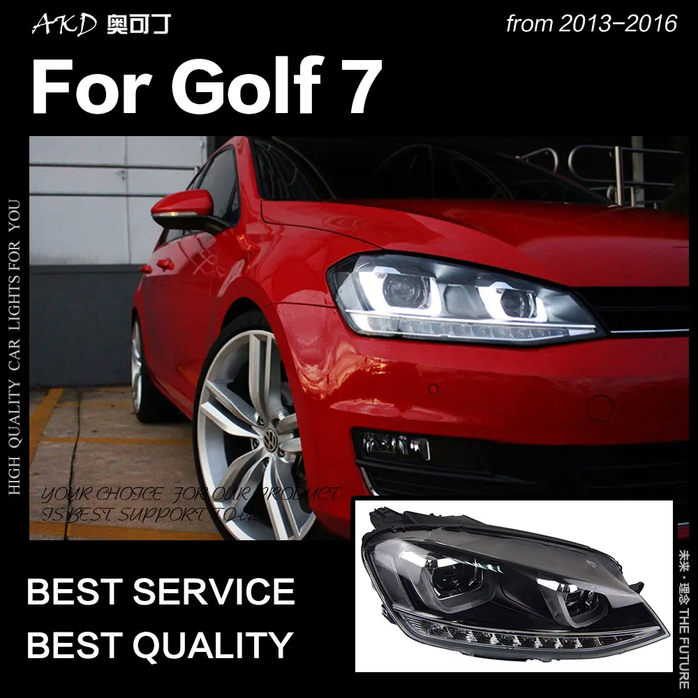 AKD автомобильный Стайлинг для VW Golf 7 фар MK7 светодиодная фара аналогичный дизайн DRL