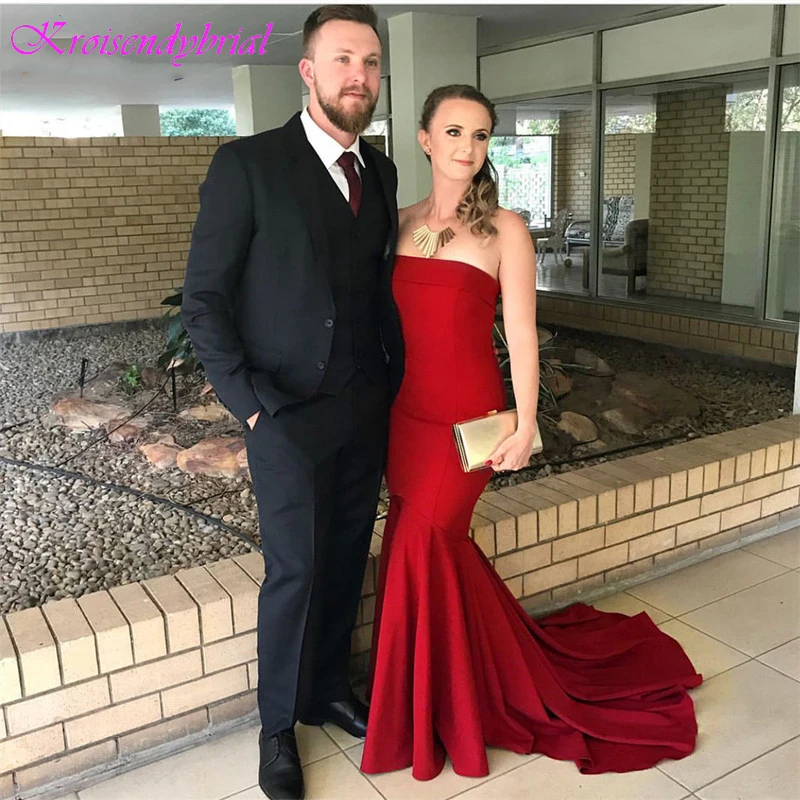 

KRO014 Sexy Elegant Strapless Mermaid Evening Dresses 2019 Dress Party Prom Gown Formal Dress robe de soiree vestido longo festa