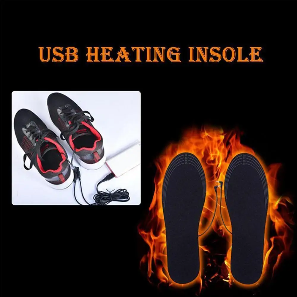 1 пара USB стельки с подогревом для ног, согревающие стельки для ног, теплые носки для ног, Зимние Стельки для спорта на открытом воздухе, Теплые Зимние Стельки