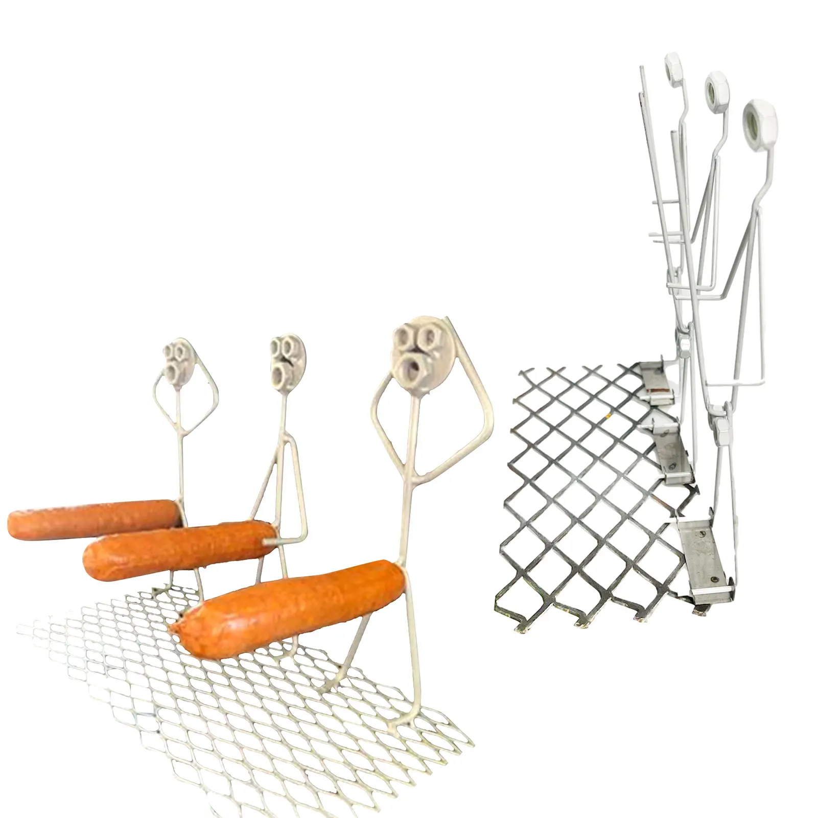 BBQ Hot Dog Roaster Rack Portable Grill Rack Stainless Steel Barbecue