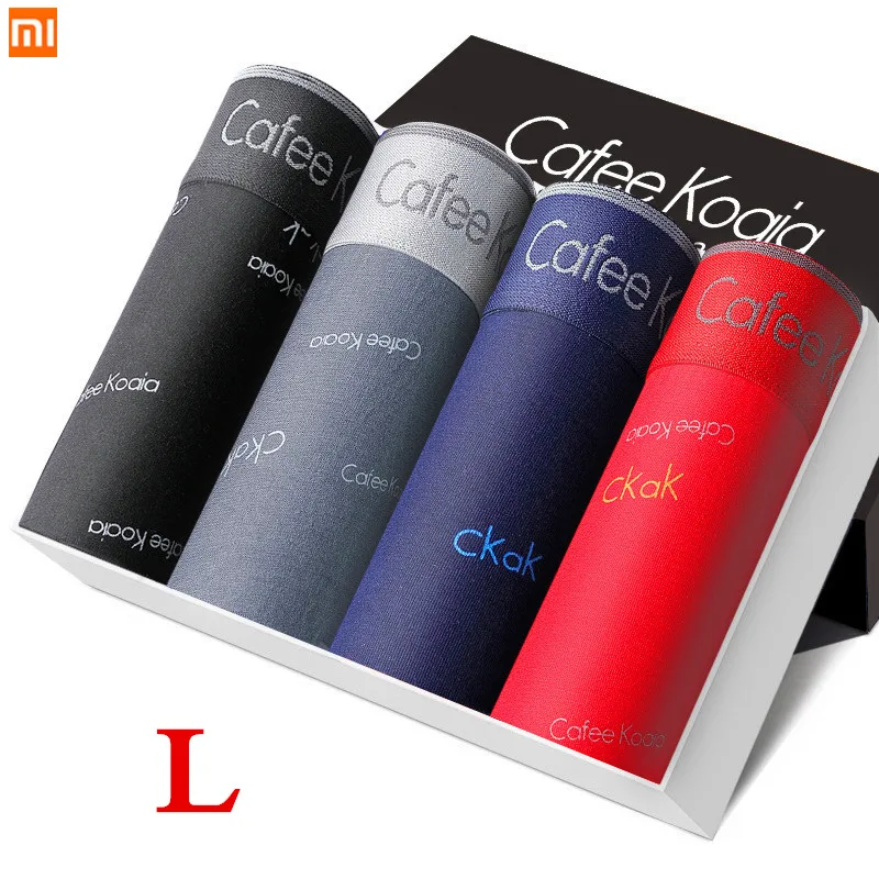 4 шт., Xiaomi Ck, фирменное Мужское нижнее белье, трусы, Модальные, внутренние, антибиотики, Осенние, зимние кальсоны, удобные, дышащие, мужские трусы - Цвет: B-L