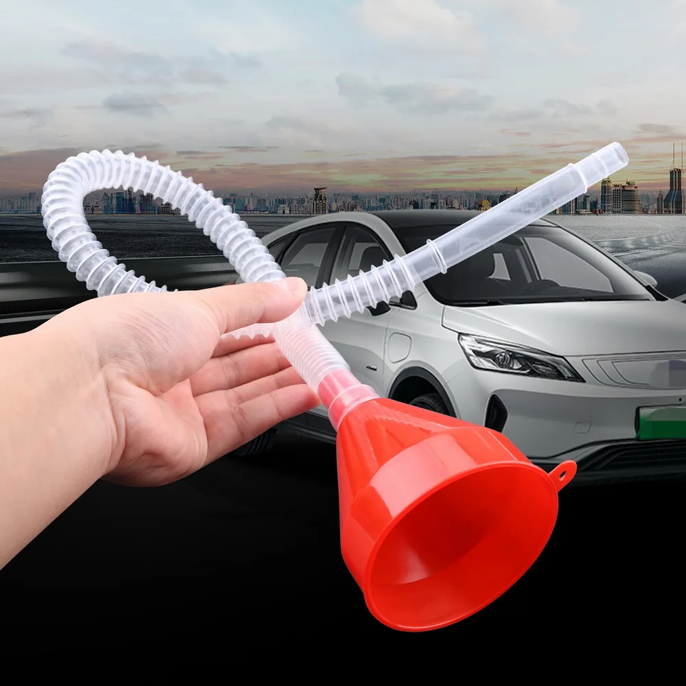 

2 in 1 Plastic Water Tank Funnel Fuel Gasoline Petrol Diesel Funnel Flexible For Car Motorcycle Truck Vehicle Auto Accessories
