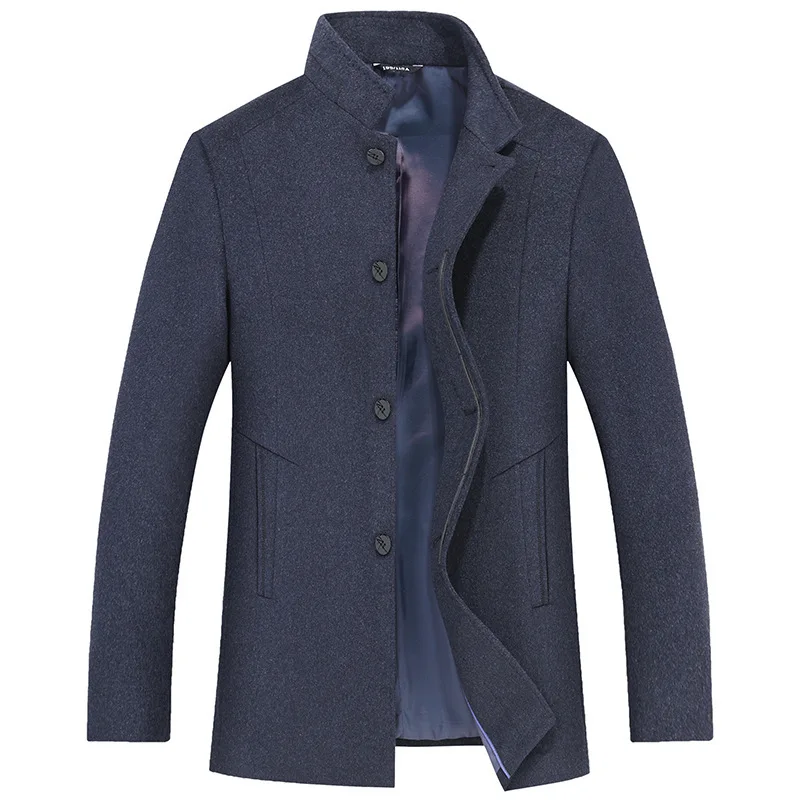 

Fat Man Male Woolen Coat Plus Fat Increase Code Wool Woolen Cloth Jacket Dad Pack Leisure Fat Laohou Coat