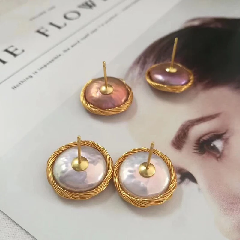 baroque pearls stud earring 14k gold filled (6)