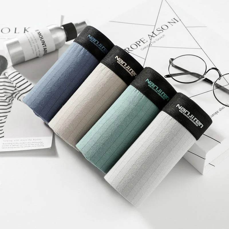 

4pc/lot Boxershorts Men Boxers Male Underwear Man Panties Cotton Soft Short Boxer Solid Sexy Panties