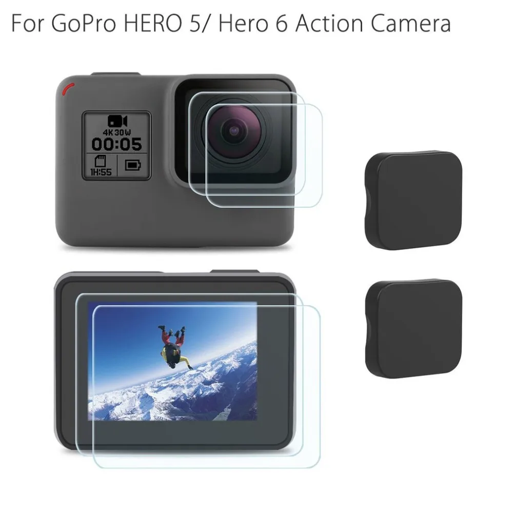 

Tempered Glass Protector Cover Case For Go Pro Gopro Hero 5 6 7 Hero5 Hero6 Hero7 Camera Lens Cap LCD Screen Protective Film