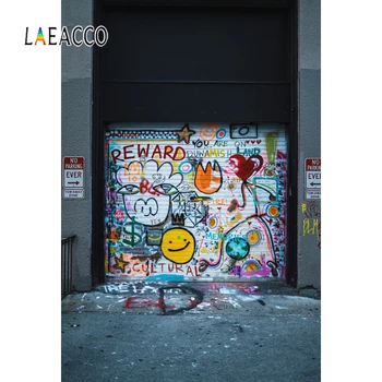 

Laeacco Old Door Street Artistic Graffiti Children Kid Photo Background Photo Studio Indoor Photographic Backdrops P PhotoPhone