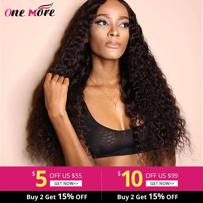 

One More Deep Wave Wig 360 Lace Frontal Wig Pre Plucked With Baby Hair Remy Brazilian Transparent Lace Front Human Hair Wigs
