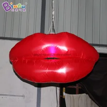 Фабричный магазин 1,2 метров надувная модель в форме губ со светодиодной подсветкой для вечерние украшения/потолочные подвесные шары с красными губами