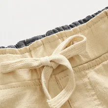 Летние Детские однотонные свободные шорты на гусеничном ходу модные штаны с вышивкой для малышей