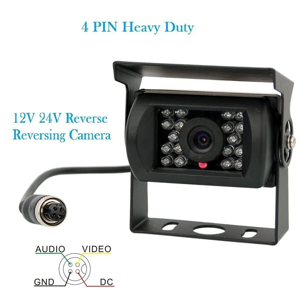 1224v 4pin Car Rear View Camera Waterproof 18led Ir Night Vision