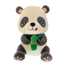 Figurines de Panda de dessin animé, modèles de poupée de dessin animé, artisanat de Table pour la maison, décoration cadeau pour enfants, noir/marron
