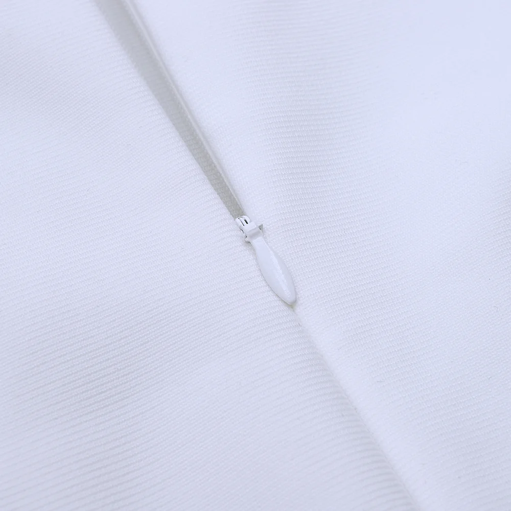 Summer Style Sexy V Neck Spaghetti Strap Mesh White Bodycon Bandage Dress Designer Fashion Elegant Women Party Dresses