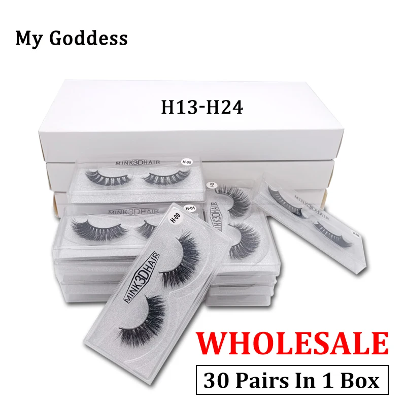 30 pairs mink eyelashes 3d natural mink wholesale lashes 3D Cruelty-Free Handmade 30-Pairs mink eyelashes wholesale h13-h24