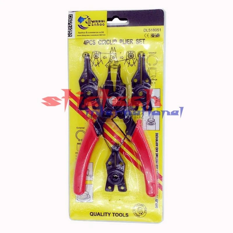 by dhl or ems 100pcs useful Four-in-one 4in1 multifunction circlip pliers / snap ring card straight outside | Инструменты
