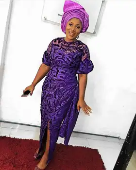 

Latest African Lace Fabric 2020 High Quality Purple Chiffon Cotton Lace Fabric Nigerian Lace Fabrics For Woman Wedding NA1710B-1